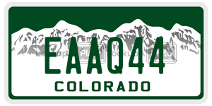 EAAQ44  license plate in CO