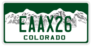 EAAX26  license plate in CO
