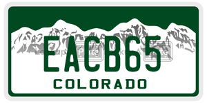 EACB65  license plate in CO
