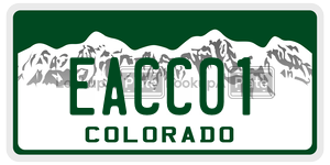 EACC01  license plate in CO