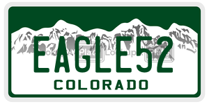 EAGLE52 license plate in Colorado