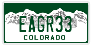 EAGR33  license plate in CO