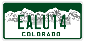 EALU14  license plate in CO