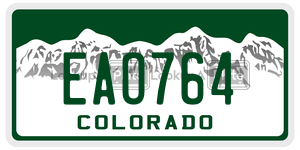EAO764  license plate in CO