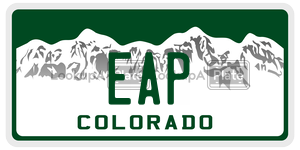 EAP  license plate in CO
