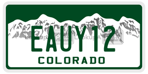 EAUY12  license plate in CO