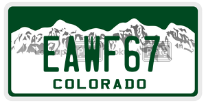 EAWF67  license plate in CO