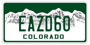 EAZD60  license plate in CO