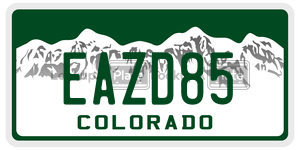 EAZD85  license plate in CO