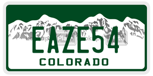 EAZE54  license plate in CO