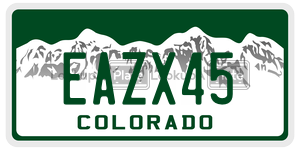 EAZX45  license plate in CO