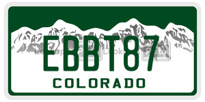 EBBT87  license plate in CO