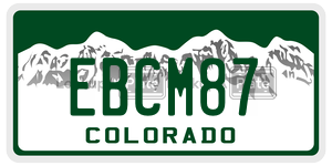 EBCM87  license plate in CO