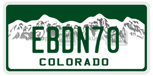 EBDN70  license plate in CO
