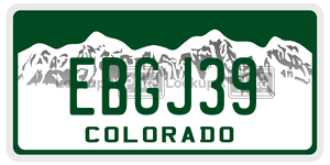 EBGJ39  license plate in CO