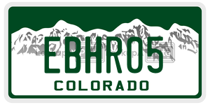 EBHR05  license plate in CO