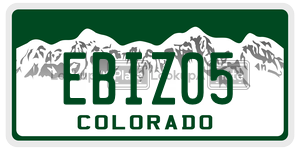 EBIZ05  license plate in CO