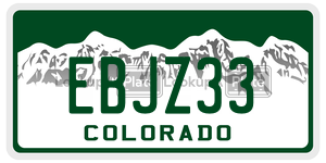 EBJZ33  license plate in CO
