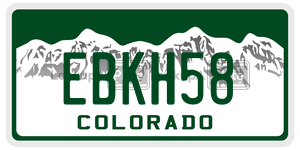 EBKH58  license plate in CO