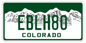EBLH80  license plate in CO