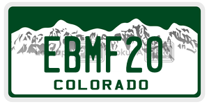EBMF20  license plate in CO