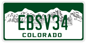 EBSV34  license plate in CO