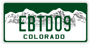 EBTD09 license plate in Colorado