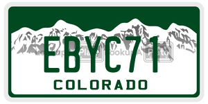 EBYC71  license plate in CO