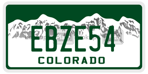 EBZE54  license plate in CO