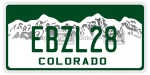 EBZL28  license plate in CO