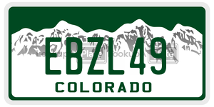 EBZL49  license plate in CO