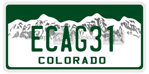 ECAG31  license plate in CO