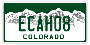 ECAH08  license plate in CO