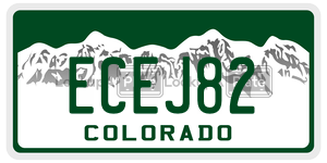 ECEJ82  license plate in CO