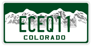 ECEQ11  license plate in CO