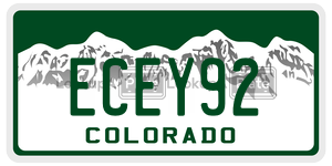 ECEY92  license plate in CO