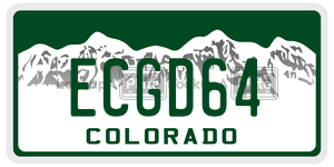 ECGD64  license plate in CO