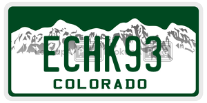 ECHK93  license plate in CO