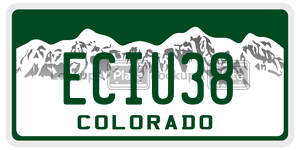 ECIU38  license plate in CO