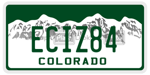 ECIZ84  license plate in CO