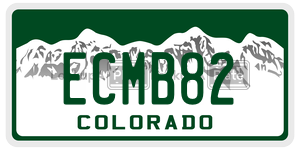 ECMB82 license plate in Colorado