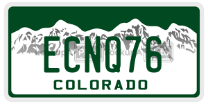 ECNQ76  license plate in CO