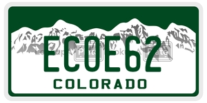 ECOE62  license plate in CO