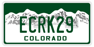 ECRK29 license plate in Colorado