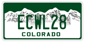 ECWL28 license plate in Colorado