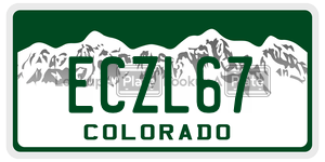 ECZL67  license plate in CO