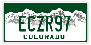 ECZR97 license plate in Colorado