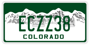 ECZZ38  license plate in CO
