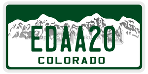 EDAA20  license plate in CO