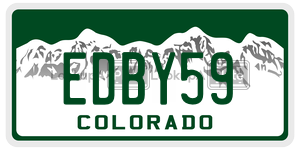 EDBY59  license plate in CO